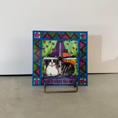 Cat-themed Art, lot of 3