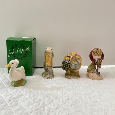 UBA1286 Lot of Four Beatrix Potter Turtle and Frog Figurines