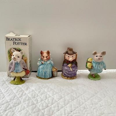 UBA1287 Lot of Four Beatrix Potter Beswick Pig Figurines