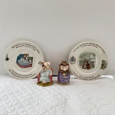 UBÀ288 Lot of Beatrix Potter Figurines and Plates