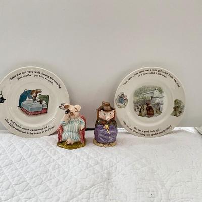 UBÀ288 Lot of Beatrix Potter Figurines and Plates