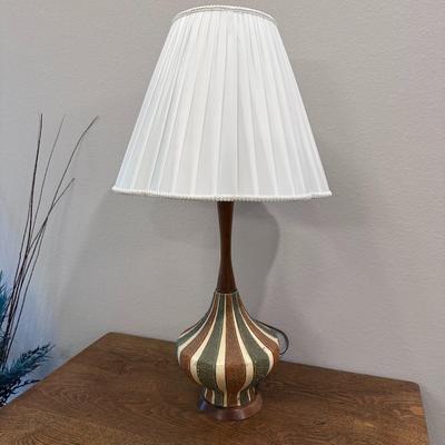Lamp with Wood Accents and Shade
