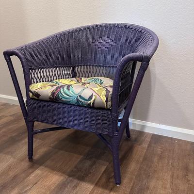 Chair - Purple Curved Wicker