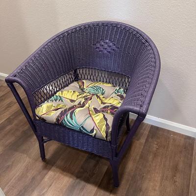 Chair - Purple Curved Wicker