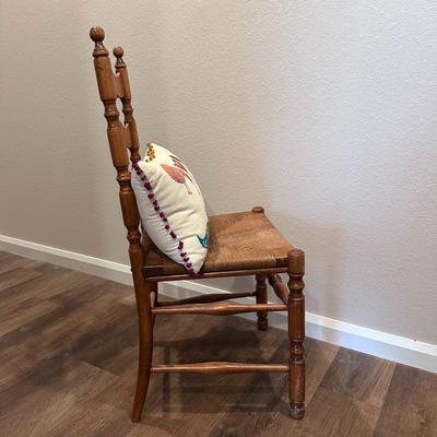 Ladderback Antique Chair with Pillow