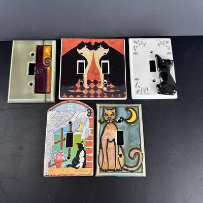 Decorative ceramic light switch covers