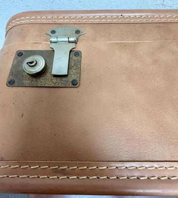 Vintage / Antique Tan or light Brown Leather Suitcase