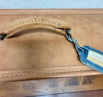 Vintage / Antique Tan or light Brown Leather Suitcase