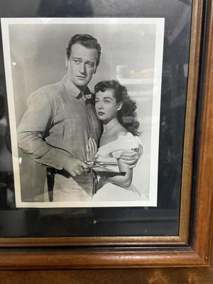 Framed Vintage Photo: John Wayne and Gail Russel