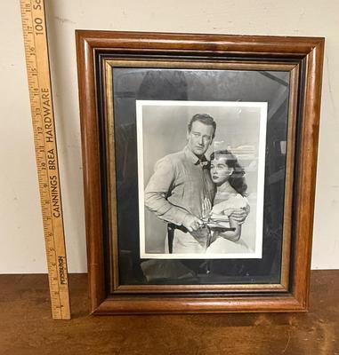 Framed Vintage Photo: John Wayne and Gail Russel