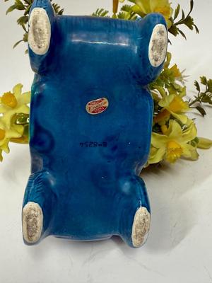 Vintage Enesco Japan Model T Convertible Glazed Ceramic Planter with Artificial Flowers