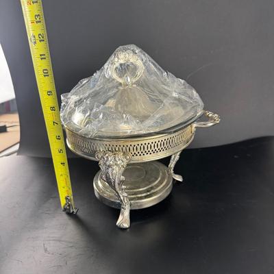 Two silver-plated chafing dishes