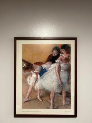 2 Impressionist Posters w/Wooden Frames - Degas & Camille Pissarro
