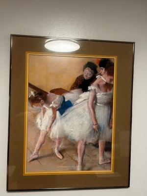 2 Impressionist Posters w/Wooden Frames - Degas & Camille Pissarro
