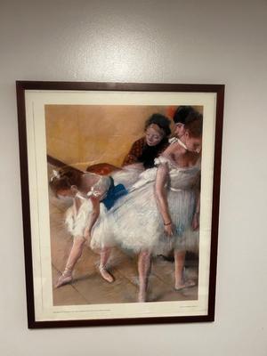 2 Impressionist Posters w/Wooden Frames - Degas & Camille Pissarro