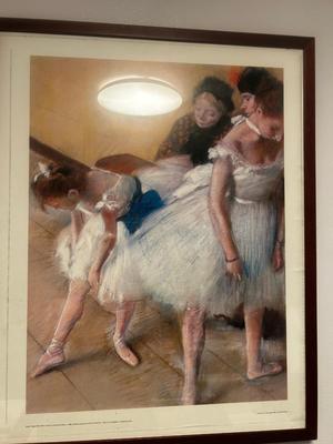 2 Impressionist Posters w/Wooden Frames - Degas & Camille Pissarro
