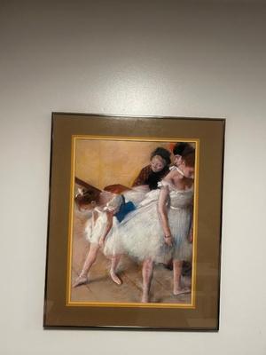 2 Impressionist Posters w/Wooden Frames - Degas & Camille Pissarro