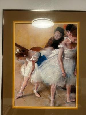 2 Impressionist Posters w/Wooden Frames - Degas & Camille Pissarro