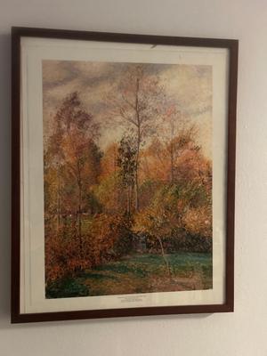 2 Impressionist Posters w/Wooden Frames - Degas & Camille Pissarro