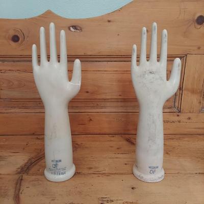 Two Vintage Porcelain Glove Displays (PB-BBL)