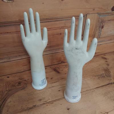Two Vintage Porcelain Glove Displays (PB-BBL)