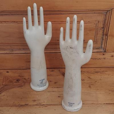 Two Vintage Porcelain Glove Displays (PB-BBL)