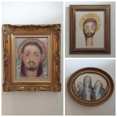 Three Original Religious Watercolor Portraits (PB-BBL)