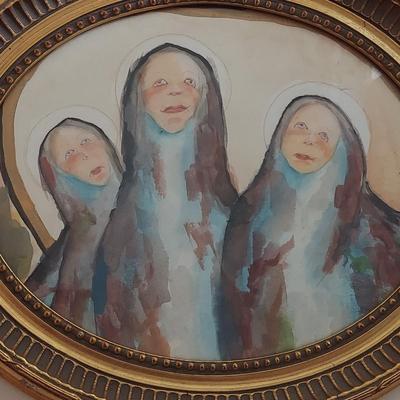 Three Original Religious Watercolor Portraits (PB-BBL)