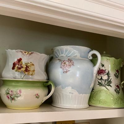 UBC1507 Lot of Antique Chamber Pots , Pitcher and more