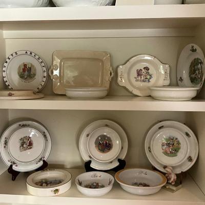 UBC1510 Large Lot of Antique Porcelain Baby & Alphabet Plates