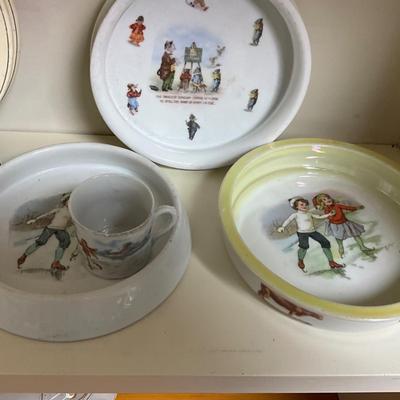 UBC1512 Lot of Antique Baby Plates