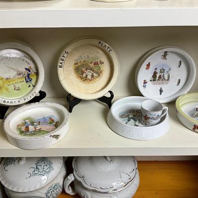 UBC1512 Lot of Antique Baby Plates