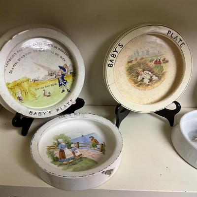 UBC1512 Lot of Antique Baby Plates