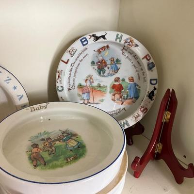 UBC1514 Lot of Vintage and Antique Donald Duck Warming Baby Plate and More