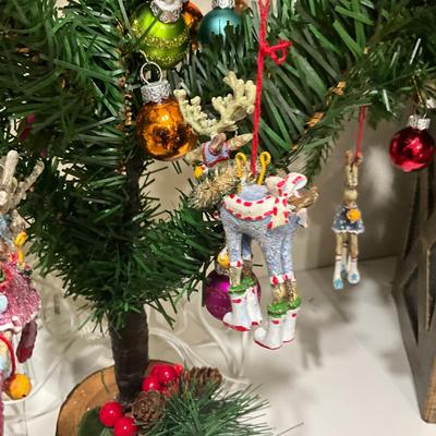 UBC1520 Lot of Three Decorated Christmas Trees- Shiny brite Patience Brewster and more