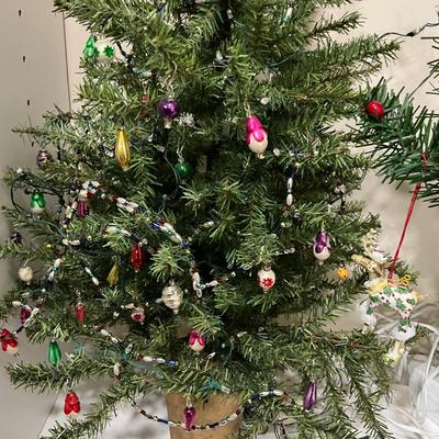 UBC1520 Lot of Three Decorated Christmas Trees- Shiny brite Patience Brewster and more