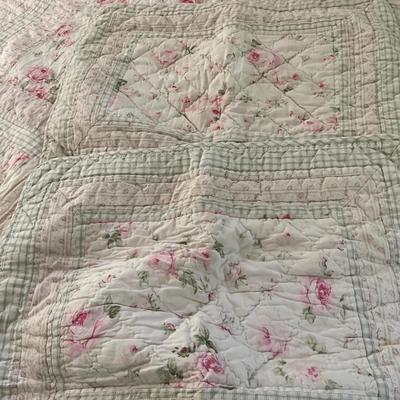 UBC1478 Vintage Matelasse Blanket and Floral Quilt Qn Bedding set