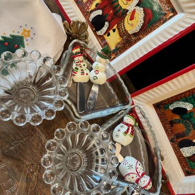 Huge Lot of Christmas Decor and Glass Bowls