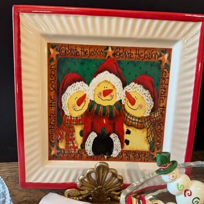Huge Lot of Christmas Decor and Glass Bowls