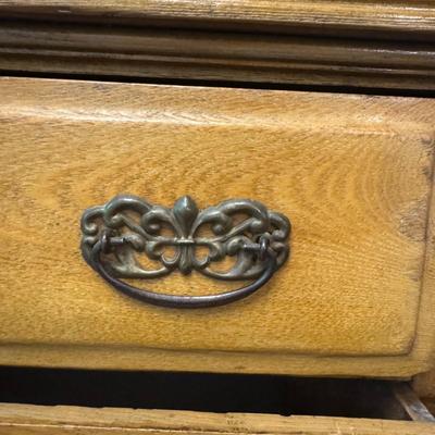 Three Drawer Antique Buffet Hutch