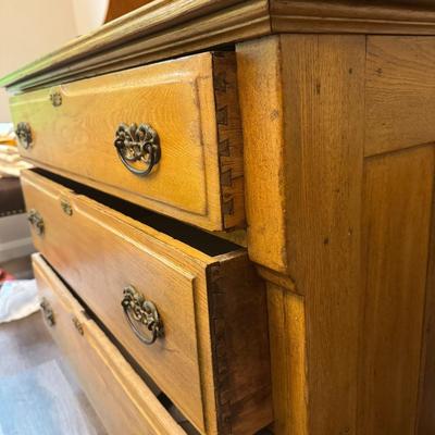 Three Drawer Antique Buffet Hutch