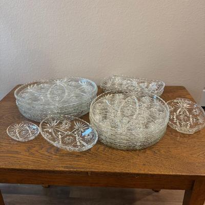 Cut Glass Set - 14 pieces