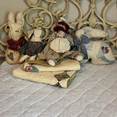 Stuffed Animals and Quilt