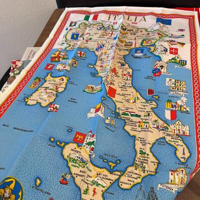 Cloth goodies - tea towel, cloth map, and more