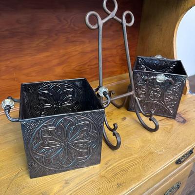 Two pots/containers and a plate holder!