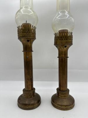 Vintage Brass Spring Loaded Candle Stick Holders - Two Pairs
