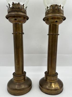 Vintage Brass Spring Loaded Candle Stick Holders - Two Pairs