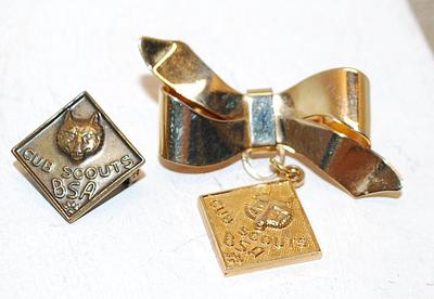 Set of 2 "BSA Cub Scouts" Collectible PINS; One with Gold Tone Ribbon