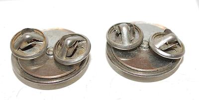 Round Silver Tone TACKS ( 1" Circ.) with Letters "E" & "U.S."