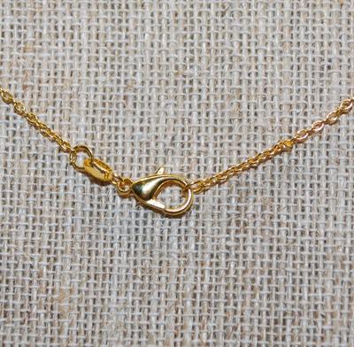 Bright Gold Colored HORSE CHARM/PENDANT (¾" x ½") with a Single Round Clear Stone and a Gold Tone Necklace Chain 17" L